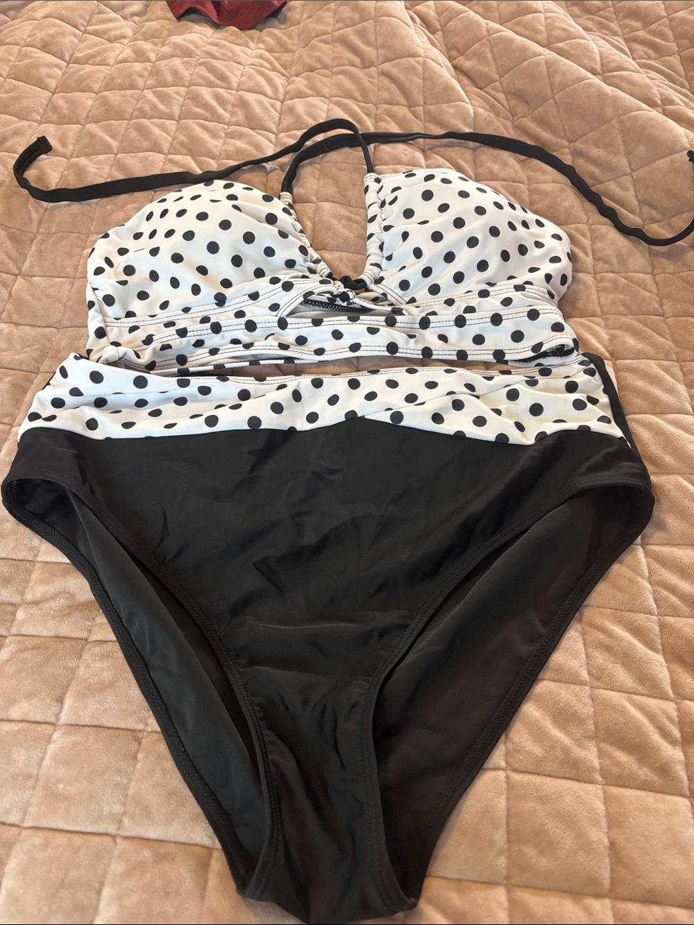 Polka Dot Black & White One-Piece Swim Bikini
